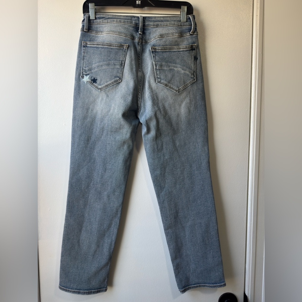 Driftwood Women's Meg Straight Crop Blue Star Embellished Jeans Sz 27 - Picture 7 of 12